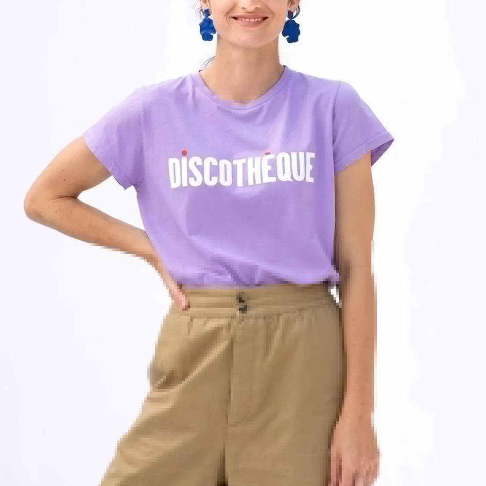 Clare V Discotheque Lilac Classic Tee